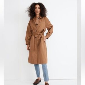 Madewell Montrose Belted Coat in Kraft Brown